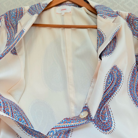 Xirena Rowe Paisley Print Women's Blazer in Ivory 100% Silk NWOT Size XL - Picture 6 of 9